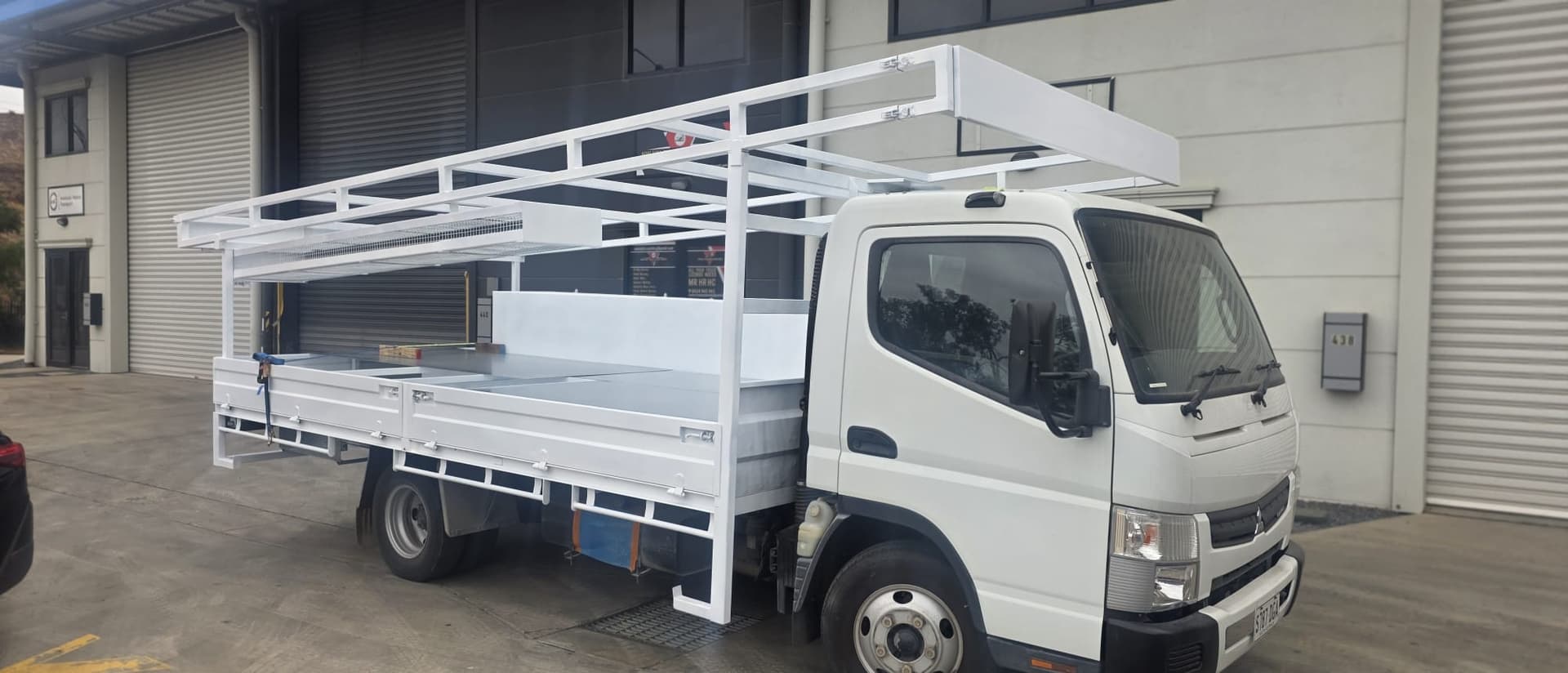 Truck-mounted steel body fabricated and modified by Kingpin Engineering